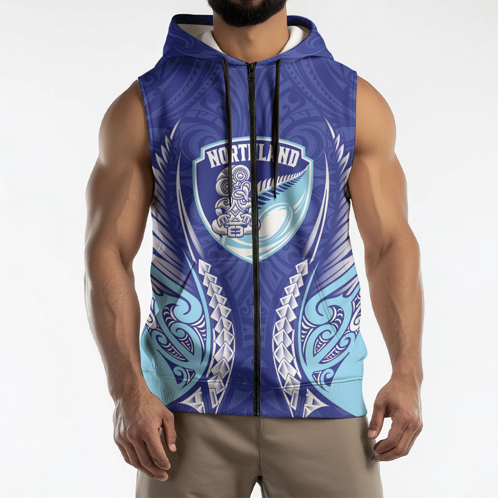 Northland 2026 Rugby Custom Sleeveless Zip Hoodie NZ Maori Silver Fern