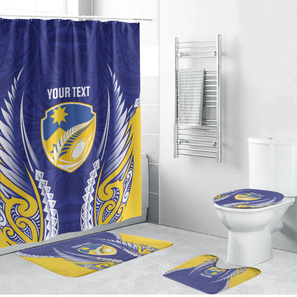 Otago 2026 Rugby Custom Bathroom Set NZ Maori Silver Fern LT14 Bathroom Set (4 pcs) Blue - Polynesian Pride