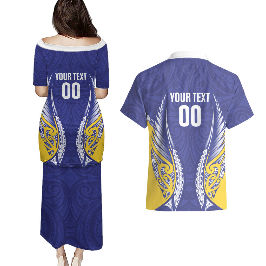 Otago 2026 Rugby Custom Couples Matching Puletasi and Hawaiian Shirt NZ Maori Silver Fern