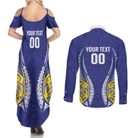Otago 2026 Rugby Custom Couples Matching Summer Maxi Dress and Long Sleeve Button Shirt NZ Maori Silver Fern