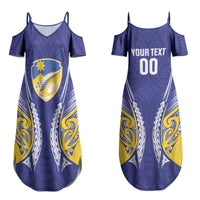 Otago 2026 Rugby Custom Couples Matching Summer Maxi Dress and Long Sleeve Button Shirt NZ Maori Silver Fern LT14 - Polynesian Pride