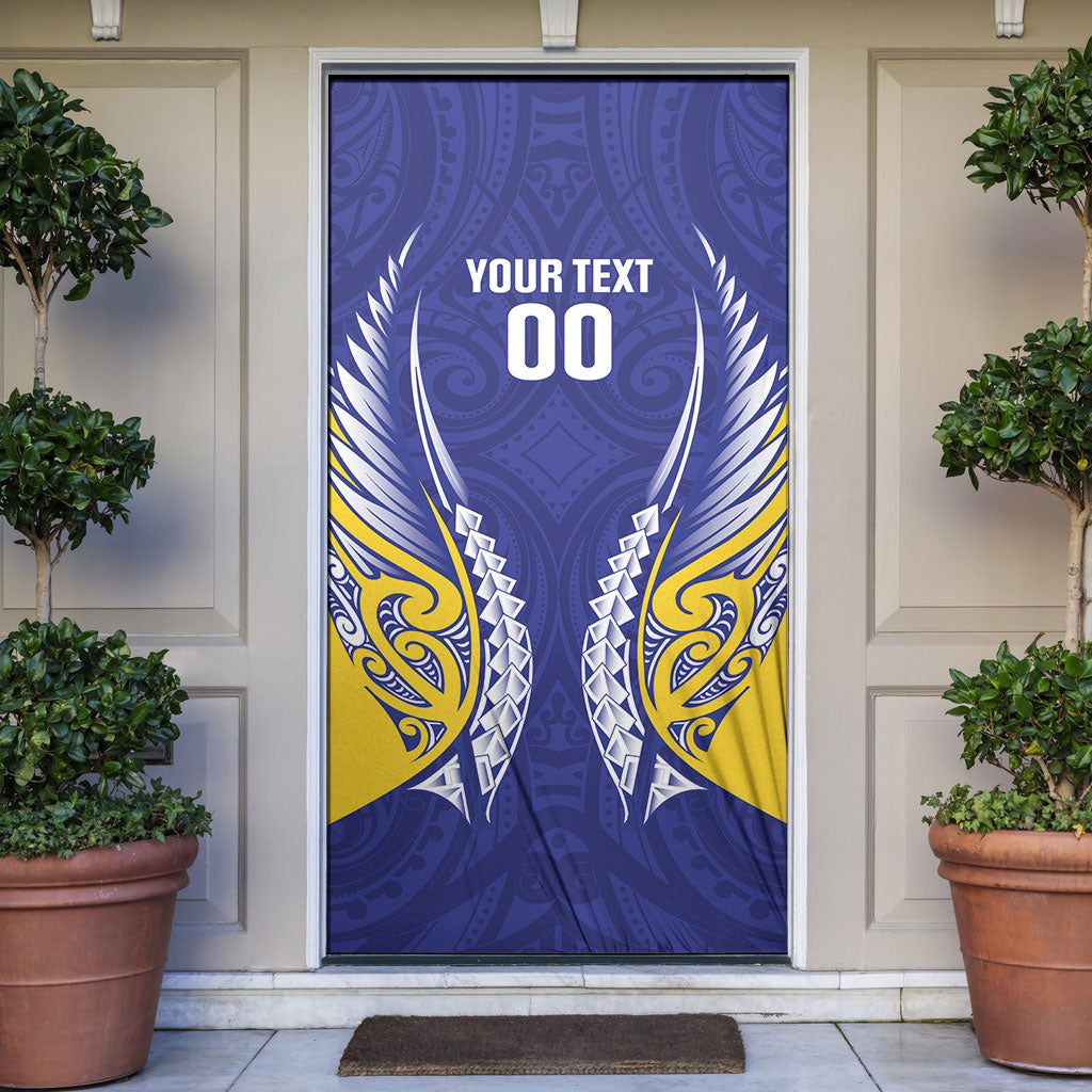 Otago 2026 Rugby Custom Door Cover NZ Maori Silver Fern LT14 Blue - Polynesian Pride