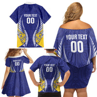 Otago 2026 Rugby Custom Family Matching Off Shoulder Short Dress and Hawaiian Shirt NZ Maori Silver Fern