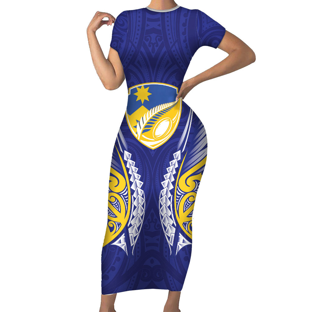 Otago 2026 Rugby Custom Family Matching Short Sleeve Bodycon Dress and Hawaiian Shirt NZ Maori Silver Fern
