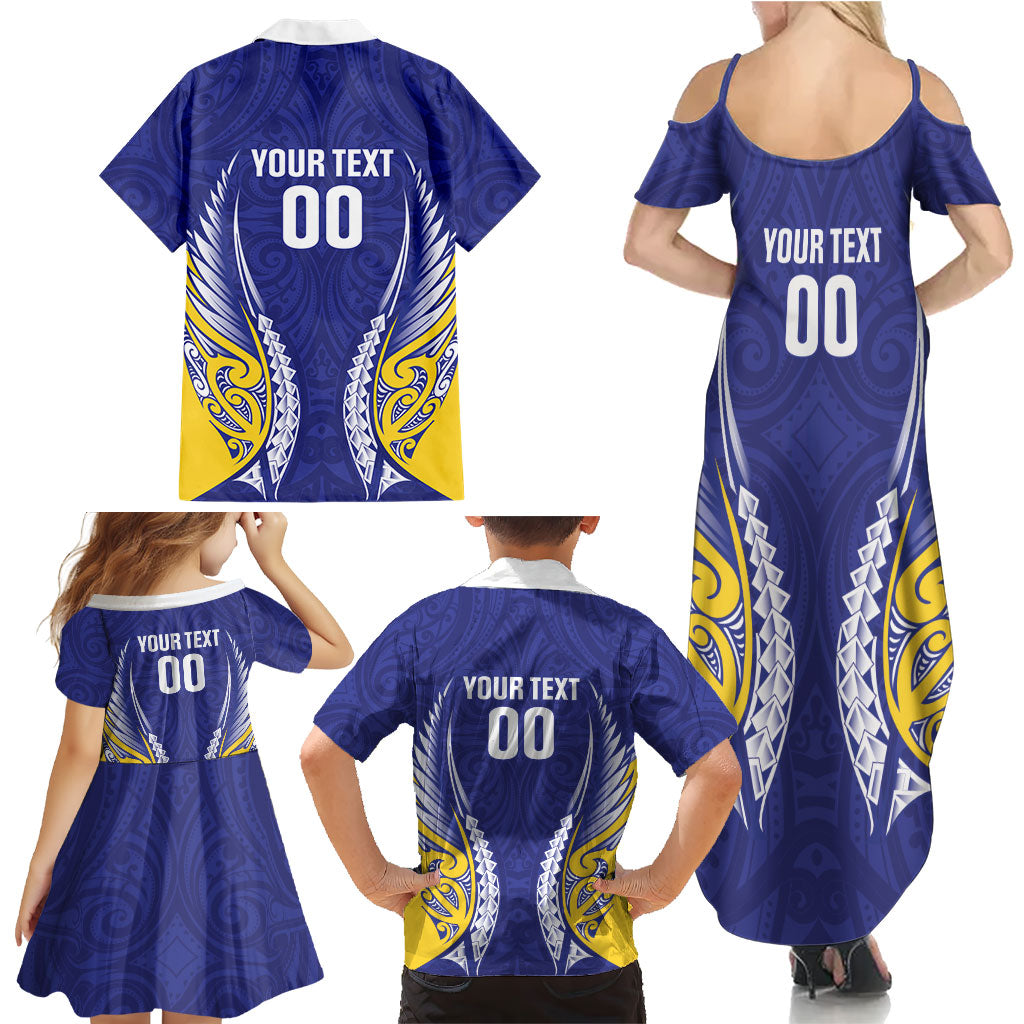 Otago 2026 Rugby Custom Family Matching Summer Maxi Dress and Hawaiian Shirt NZ Maori Silver Fern