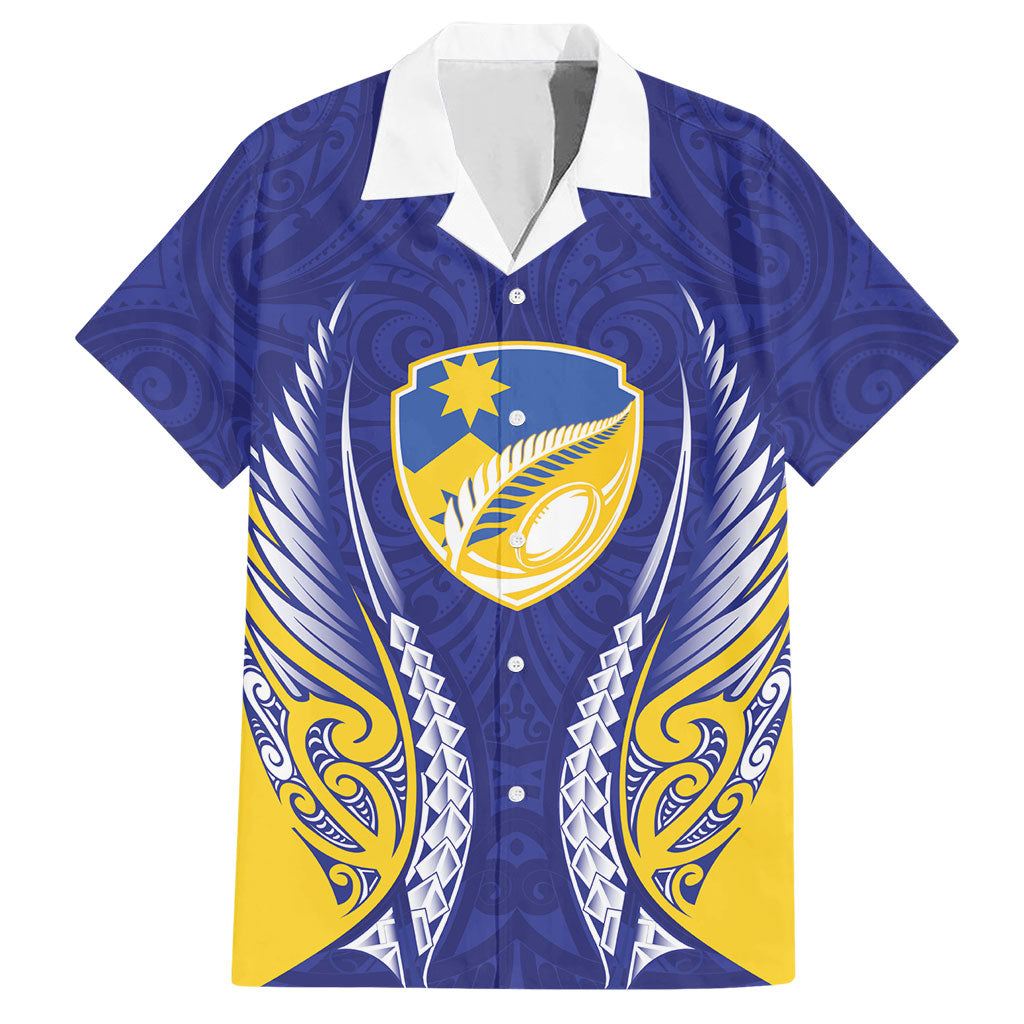 Otago 2026 Rugby Custom Hawaiian Shirt NZ Maori Silver Fern LT14 Blue - Polynesian Pride