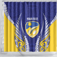Otago 2026 Rugby Custom Shower Curtain NZ Maori Silver Fern