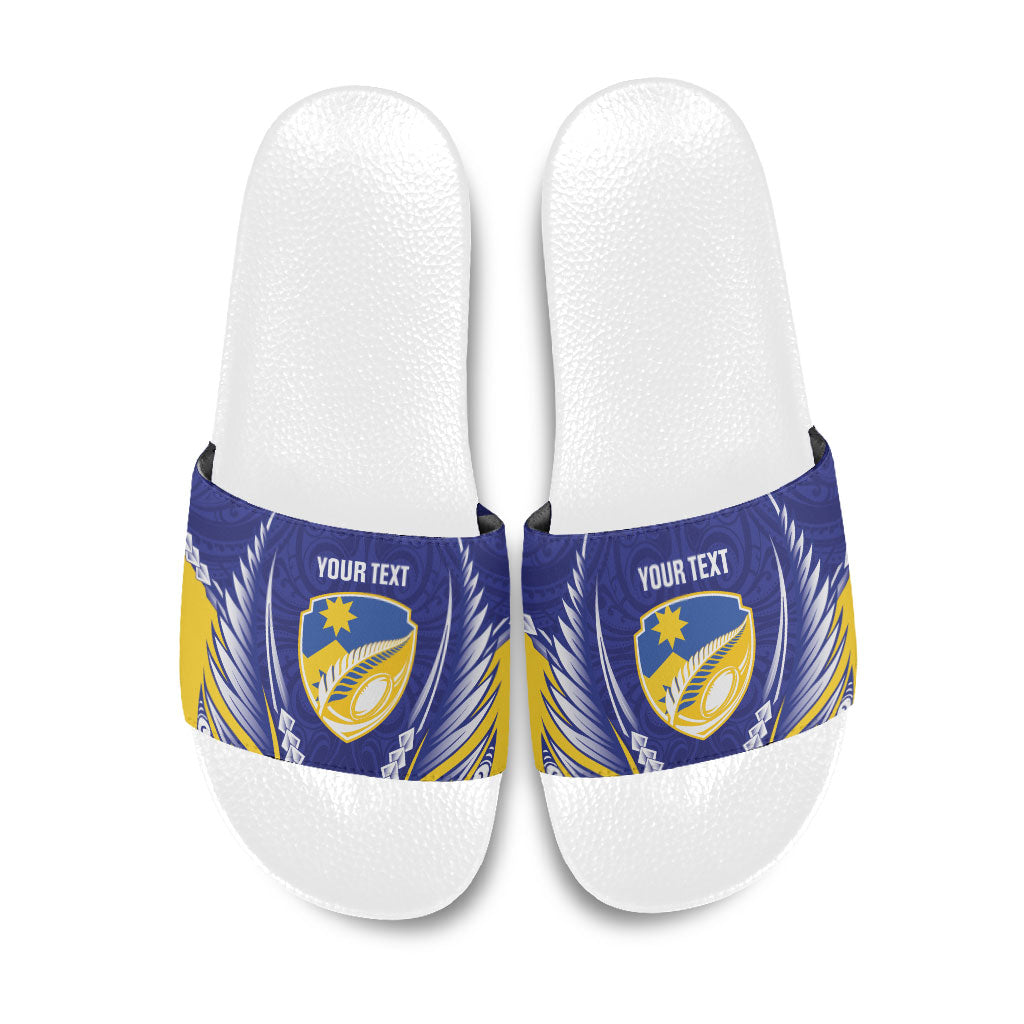 Otago 2026 Rugby Custom Slide Sandals NZ Maori Silver Fern