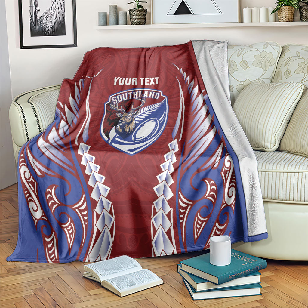 Southland 2026 Rugby Custom Blanket NZ Maori Silver Fern LT14 Maroon - Polynesian Pride