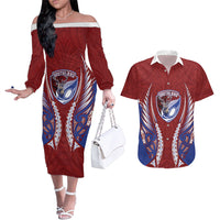 Southland 2026 Rugby Custom Couples Matching Off The Shoulder Long Sleeve Dress and Hawaiian Shirt NZ Maori Silver Fern