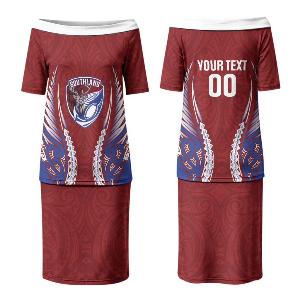Southland 2026 Rugby Custom Couples Matching Puletasi and Hawaiian Shirt NZ Maori Silver Fern LT14 - Polynesian Pride