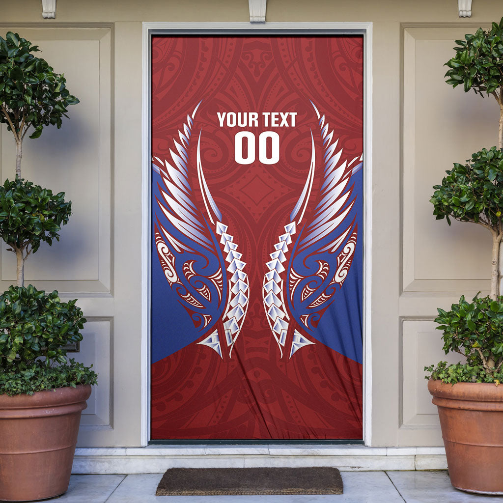 Southland 2026 Rugby Custom Door Cover NZ Maori Silver Fern LT14 Maroon - Polynesian Pride