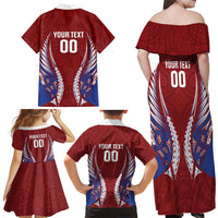 Southland 2026 Rugby Custom Family Matching Off Shoulder Maxi Dress and Hawaiian Shirt NZ Maori Silver Fern