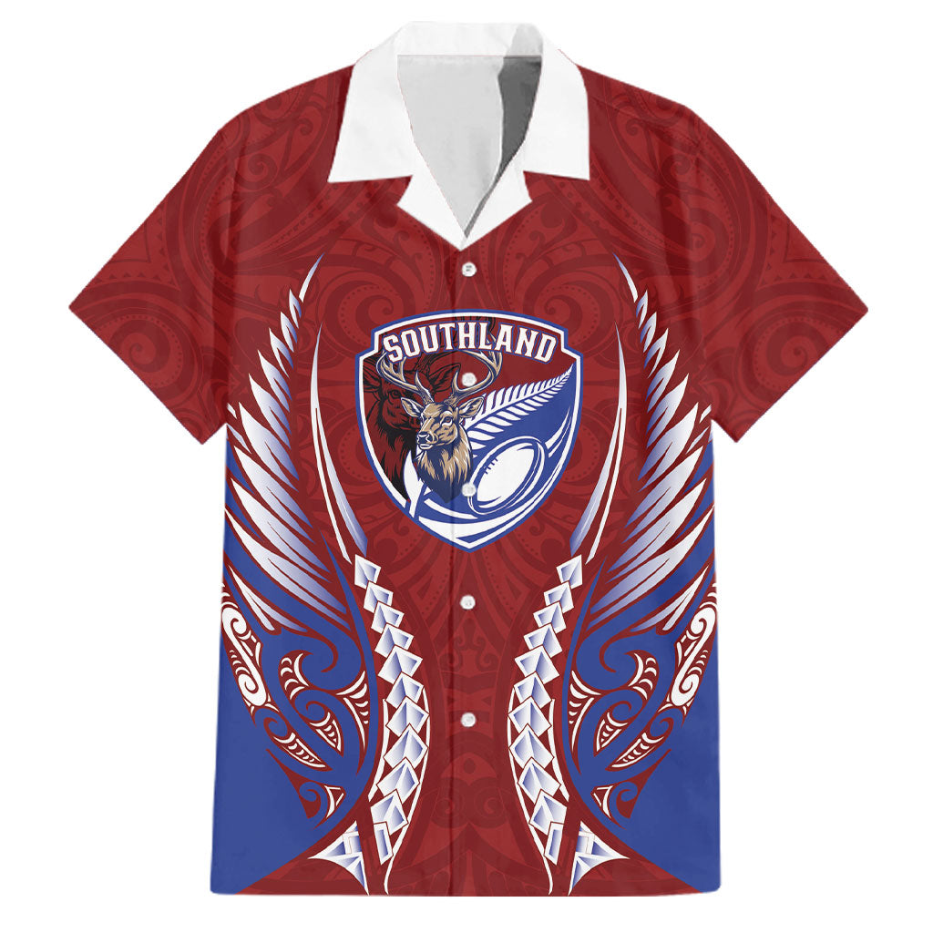 Southland 2026 Rugby Custom Family Matching Off Shoulder Maxi Dress and Hawaiian Shirt NZ Maori Silver Fern