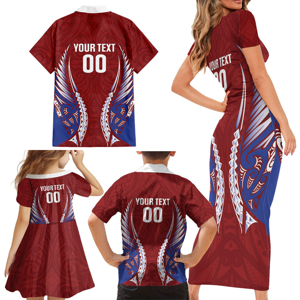 Southland 2026 Rugby Custom Family Matching Short Sleeve Bodycon Dress and Hawaiian Shirt NZ Maori Silver Fern