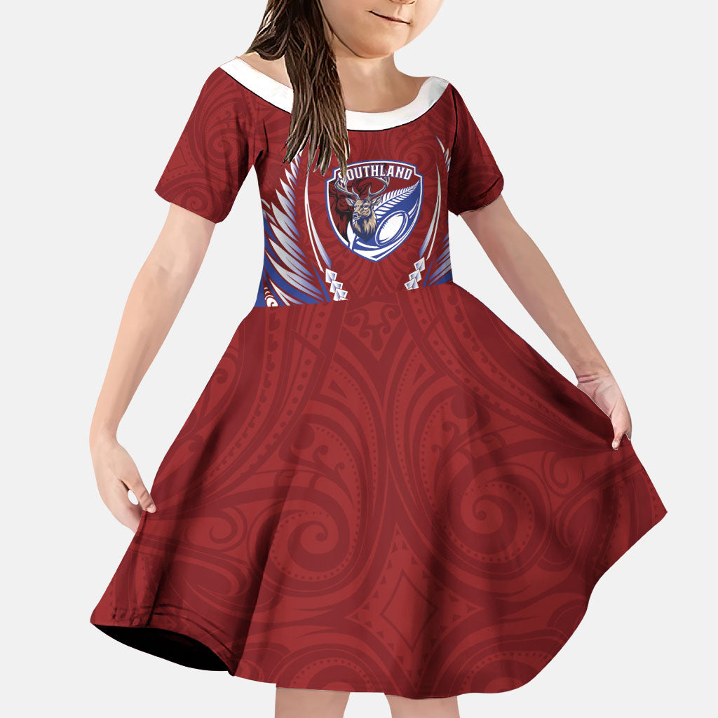 Southland 2026 Rugby Custom Family Matching Summer Maxi Dress and Hawaiian Shirt NZ Maori Silver Fern