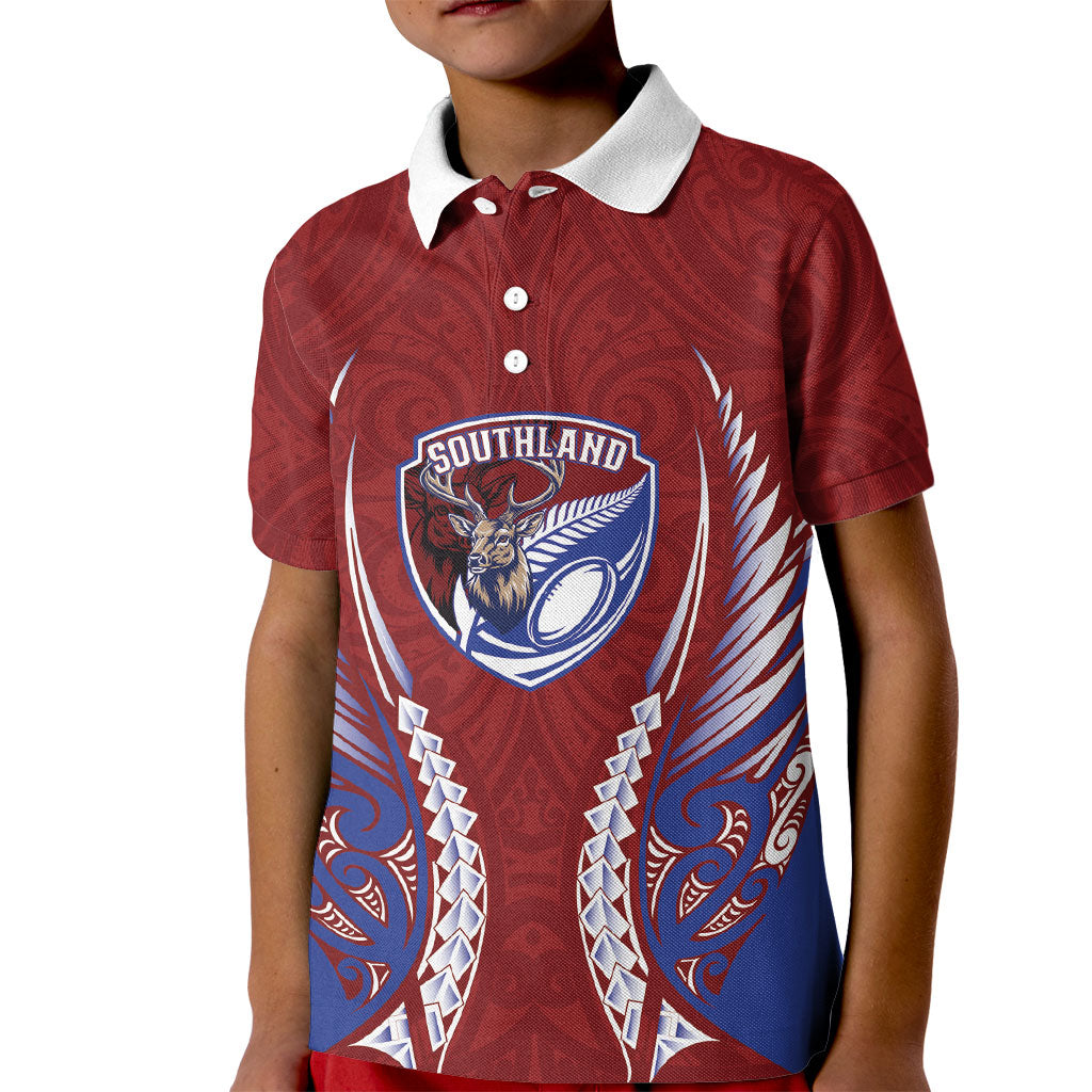 Southland 2026 Rugby Custom Kid Polo Shirt NZ Maori Silver Fern