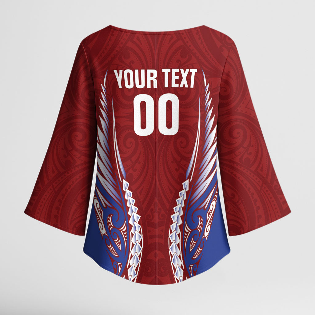 Southland 2026 Rugby Custom Kimono Sleeve Blouse NZ Maori Silver Fern