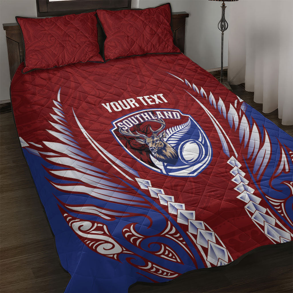Southland 2026 Rugby Custom Quilt Bed Set NZ Maori Silver Fern