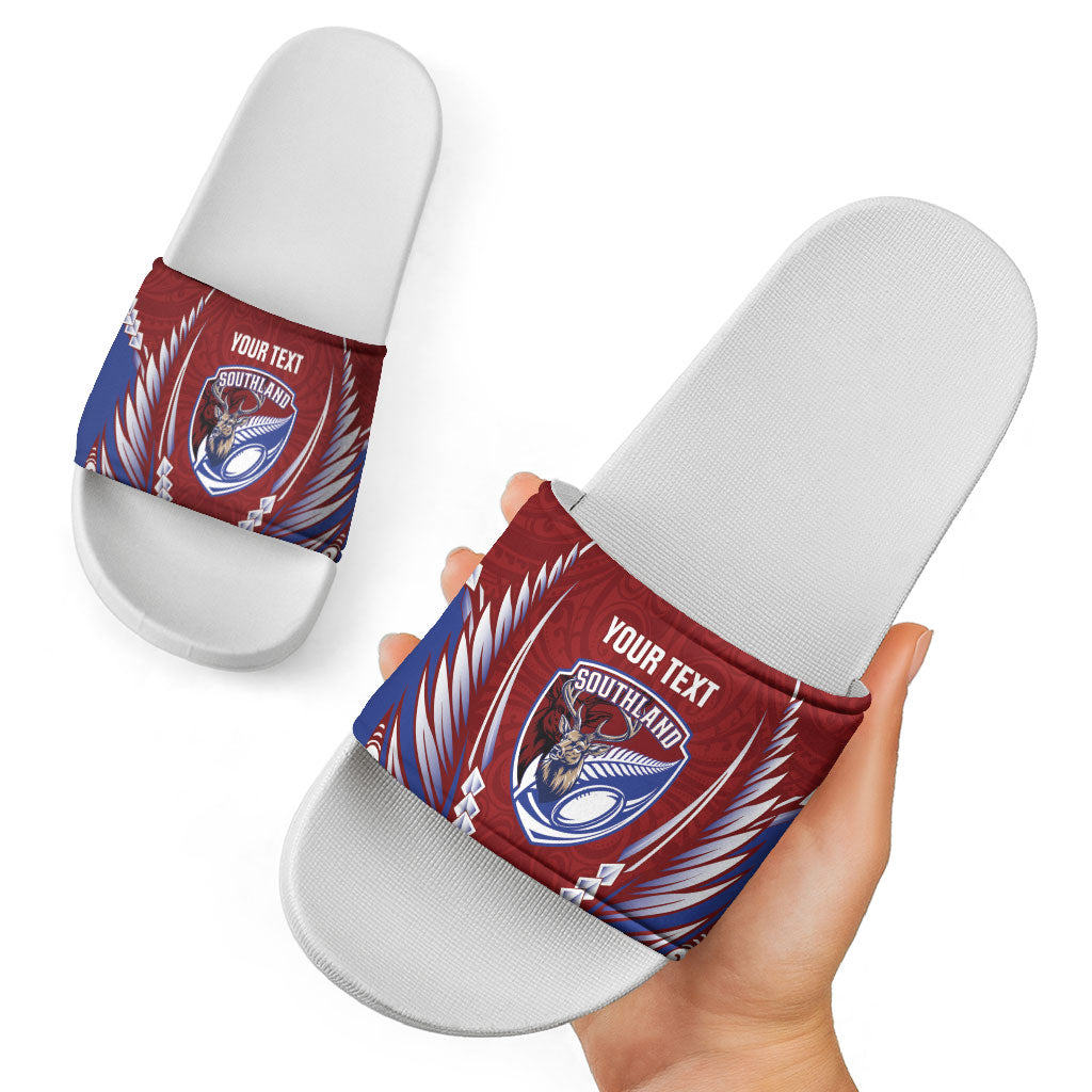 Southland 2026 Rugby Custom Slide Sandals NZ Maori Silver Fern