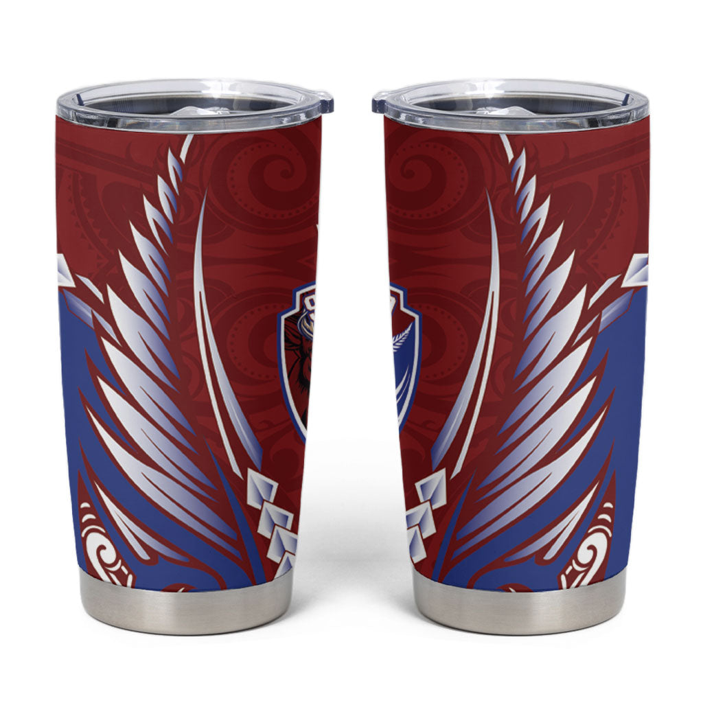 Southland 2026 Rugby Custom Tumbler Cup NZ Maori Silver Fern LT14 Maroon - Polynesian Pride