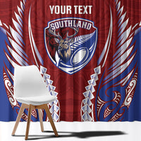 Southland 2026 Rugby Custom Window Curtain NZ Maori Silver Fern