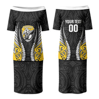 Taranaki 2026 Rugby Custom Couples Matching Puletasi and Long Sleeve Button Shirt NZ Maori Silver Fern LT14 - Polynesian Pride