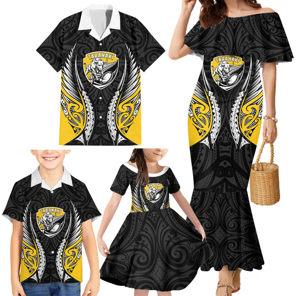 Taranaki 2026 Rugby Custom Family Matching Mermaid Dress and Hawaiian Shirt NZ Maori Silver Fern LT14 - Polynesian Pride