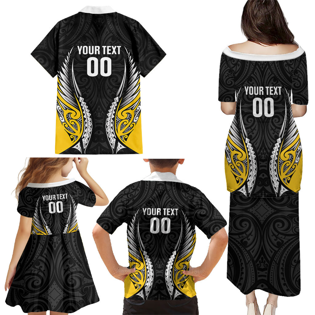 Taranaki 2026 Rugby Custom Family Matching Puletasi and Hawaiian Shirt NZ Maori Silver Fern