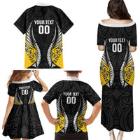 Taranaki 2026 Rugby Custom Family Matching Puletasi and Hawaiian Shirt NZ Maori Silver Fern