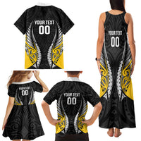 Taranaki 2026 Rugby Custom Family Matching Tank Maxi Dress and Hawaiian Shirt NZ Maori Silver Fern