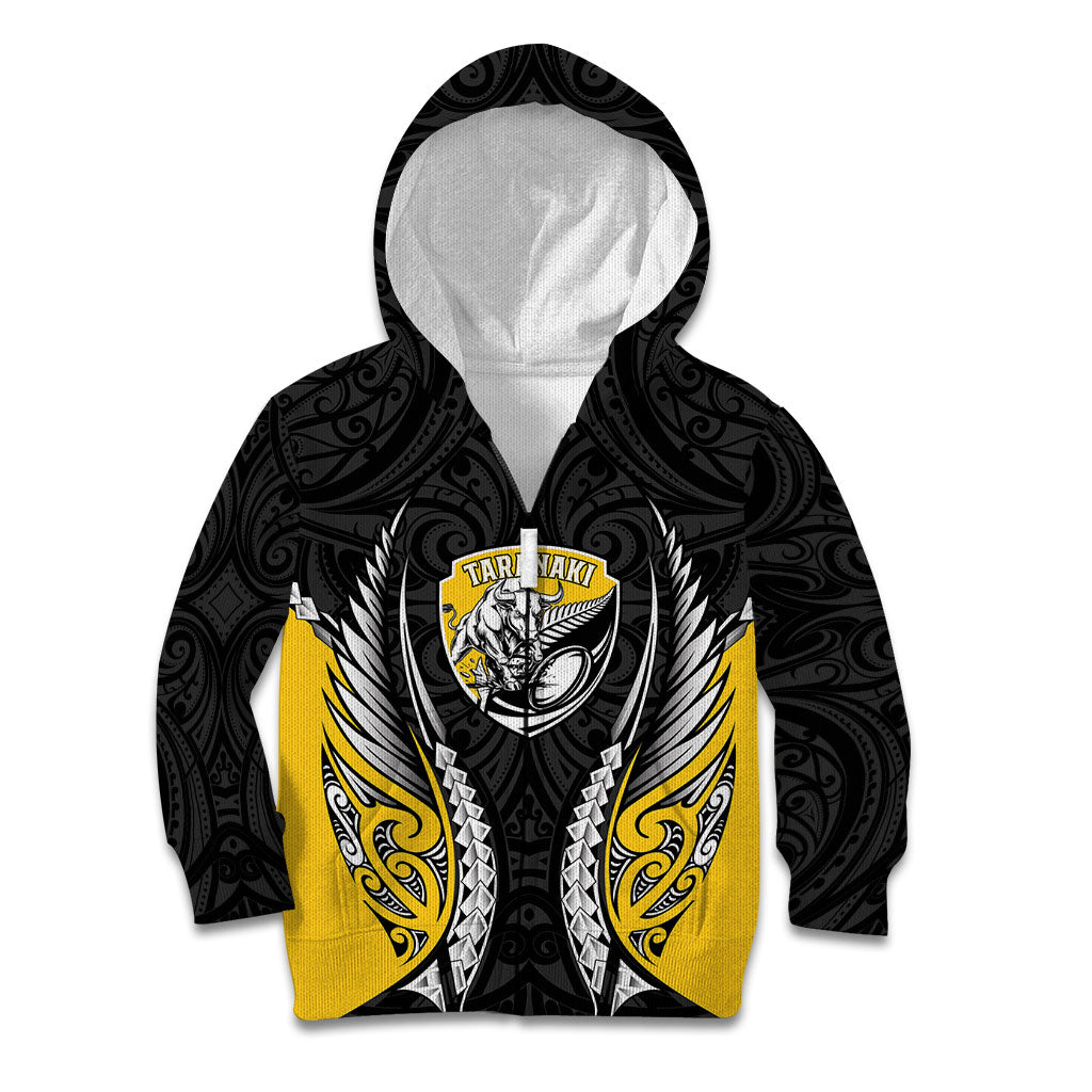 Taranaki 2026 Rugby Custom Kid Hoodie NZ Maori Silver Fern
