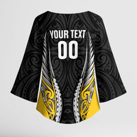 Taranaki 2026 Rugby Custom Kimono Sleeve Blouse NZ Maori Silver Fern