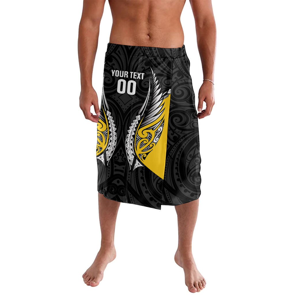 Taranaki 2026 Rugby Custom Lavalava NZ Maori Silver Fern LT14 Black - Polynesian Pride