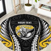 Taranaki 2026 Rugby Custom Round Carpet NZ Maori Silver Fern