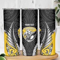 Taranaki 2026 Rugby Custom Skinny Tumbler NZ Maori Silver Fern