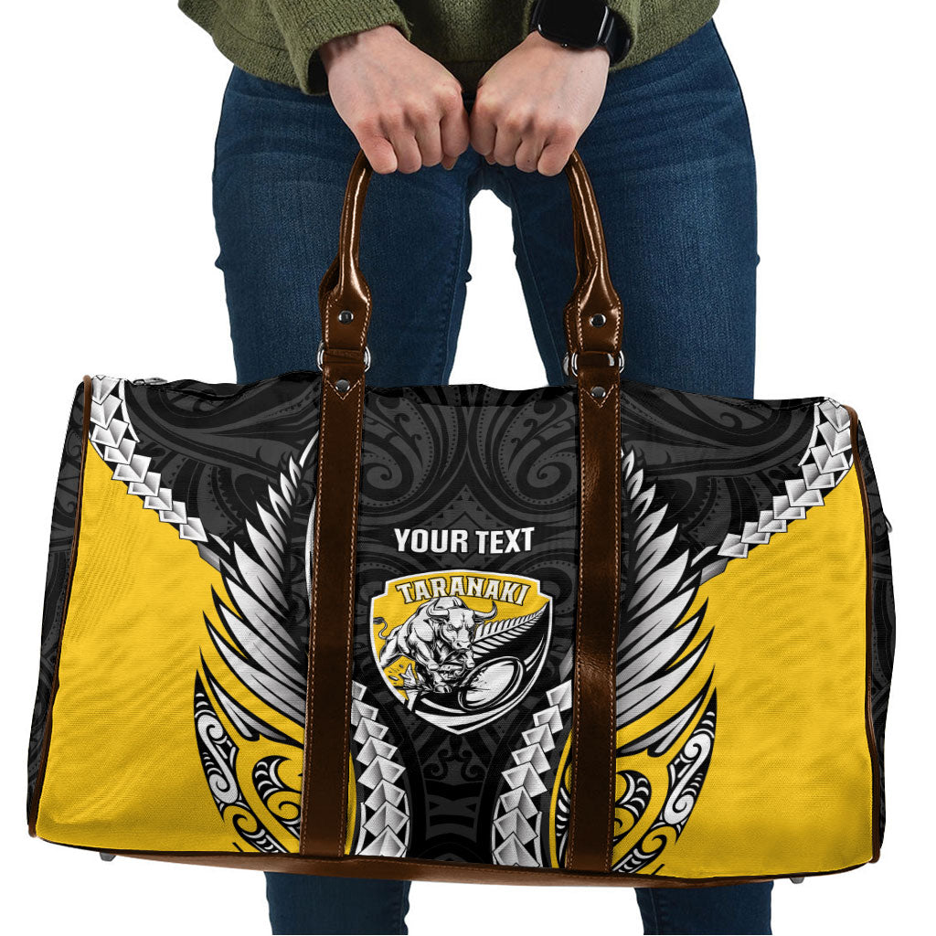 Taranaki 2026 Rugby Custom Travel Bag NZ Maori Silver Fern LT14 Black - Polynesian Pride