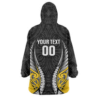 Taranaki 2026 Rugby Custom Wearable Blanket Hoodie NZ Maori Silver Fern