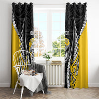 Taranaki 2026 Rugby Custom Window Curtain NZ Maori Silver Fern