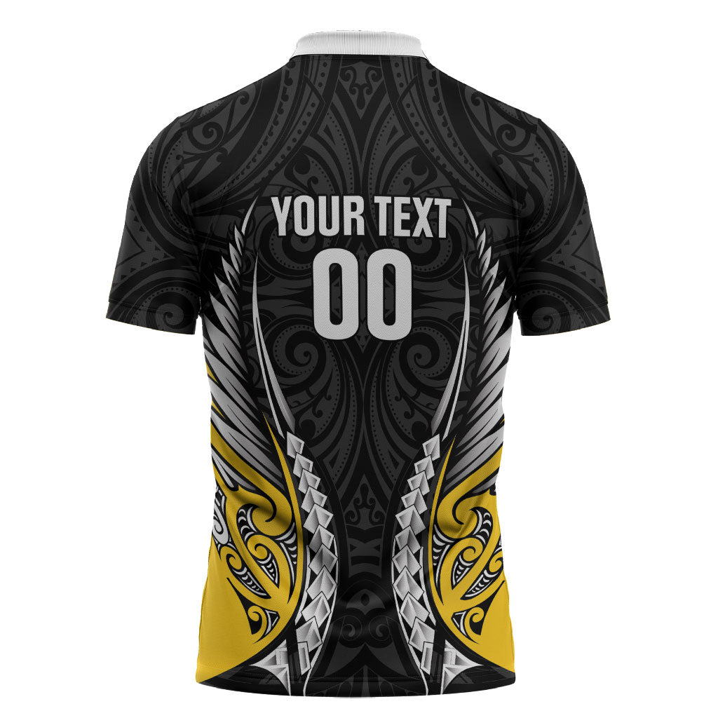Taranaki 2026 Rugby Custom Zipper Polo Shirt NZ Maori Silver Fern