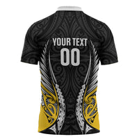 Taranaki 2026 Rugby Custom Zipper Polo Shirt NZ Maori Silver Fern