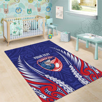 Tasman Bay 2026 Rugby Custom Area Rug NZ Maori Silver Fern