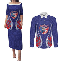 Tasman Bay 2026 Rugby Custom Couples Matching Puletasi and Long Sleeve Button Shirt NZ Maori Silver Fern