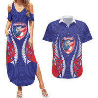 Tasman Bay 2026 Rugby Custom Couples Matching Summer Maxi Dress and Hawaiian Shirt NZ Maori Silver Fern