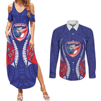 Tasman Bay 2026 Rugby Custom Couples Matching Summer Maxi Dress and Long Sleeve Button Shirt NZ Maori Silver Fern