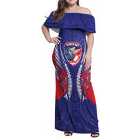 Tasman Bay 2026 Rugby Custom Family Matching Off Shoulder Maxi Dress and Hawaiian Shirt NZ Maori Silver Fern