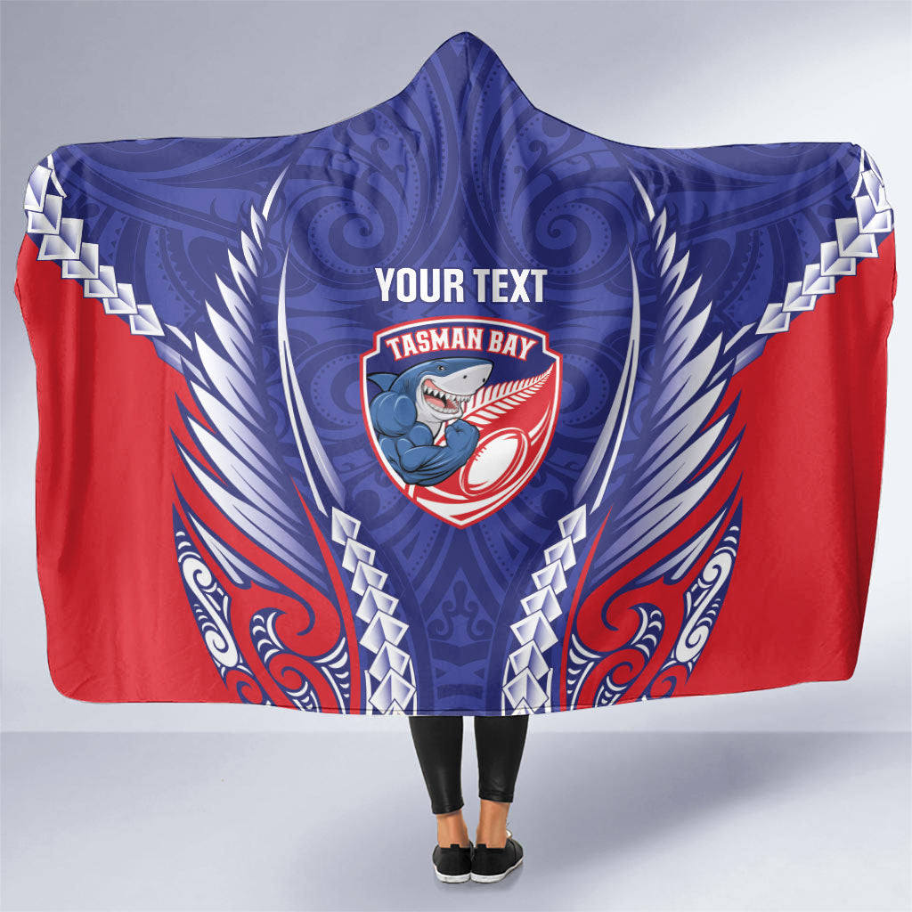 Tasman Bay 2026 Rugby Custom Hooded Blanket NZ Maori Silver Fern LT14 One Size Blue - Polynesian Pride