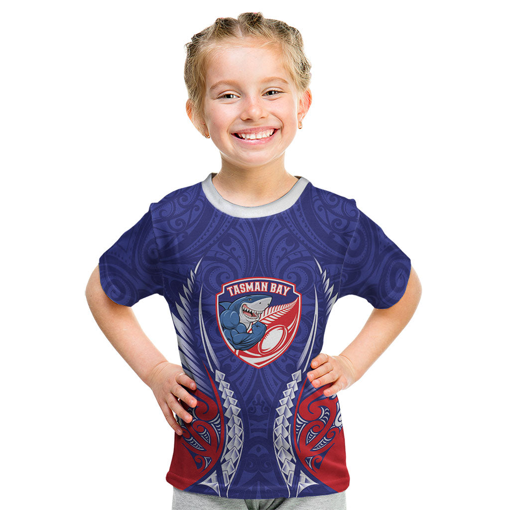 Tasman Bay 2026 Rugby Custom Kid T Shirt NZ Maori Silver Fern