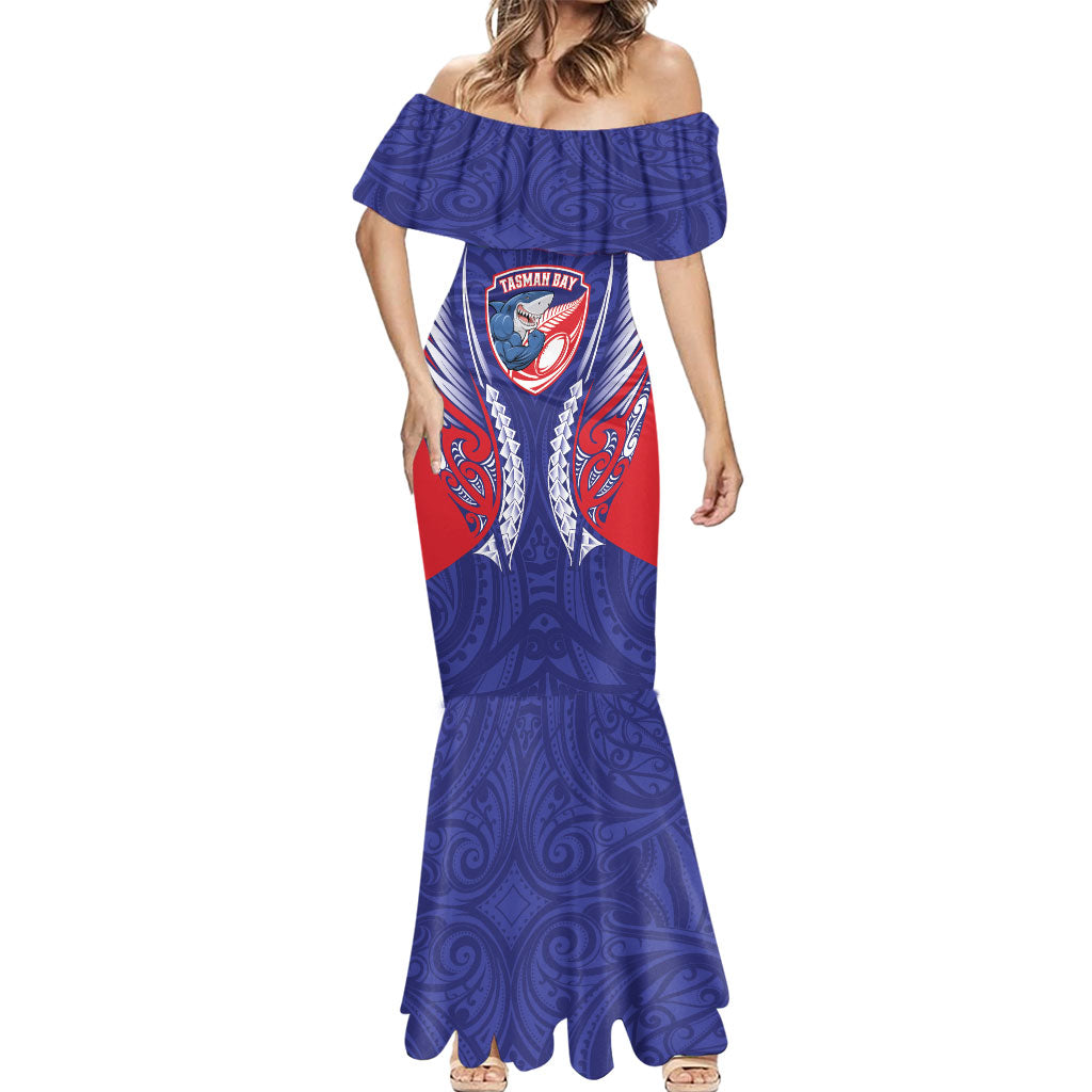 Tasman Bay 2026 Rugby Custom Mermaid Dress NZ Maori Silver Fern