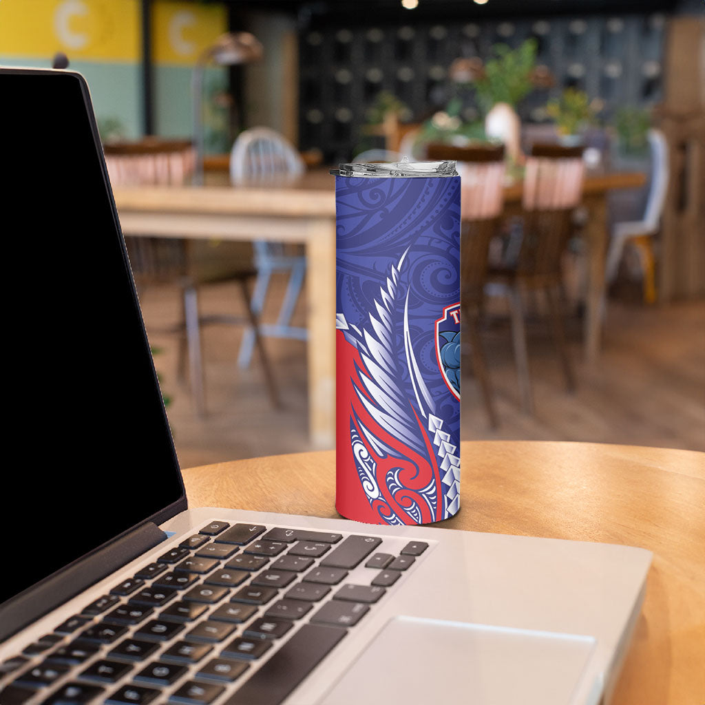 Tasman Bay 2026 Rugby Custom Skinny Tumbler NZ Maori Silver Fern